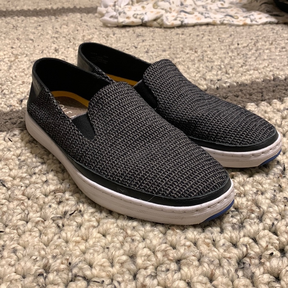 Cole Haan Grand 360 Slip On Loafers—Knit with Black and Grey—Men’s size 10.5